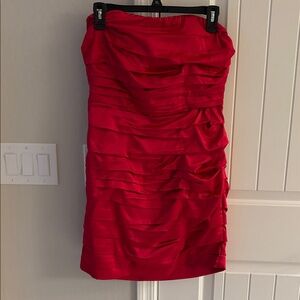 Express Vibrant Red Satin Dress